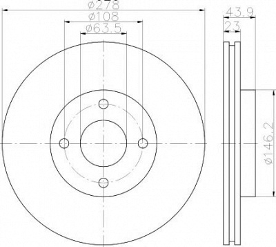 HELLA PAGID 8dd355118181 -  Тормозной диск